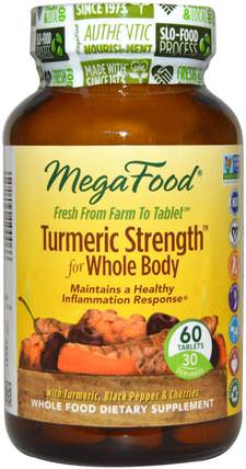 Turmeric Strength for Whole Body, 60 Tablets by MegaFood, 補充劑，抗氧化劑，薑黃素，薑黃 HK 香港