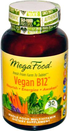 Vegan B12, 30 Tablets by MegaFood, 維生素，維生素b HK 香港