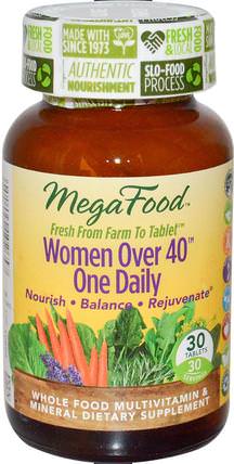 Women Over 40 One Daily, 30 Tablets by MegaFood, 維生素，女性多種維生素，女性 HK 香港