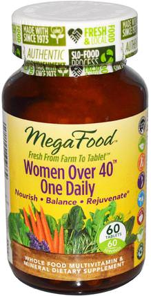 Women Over 40 One Daily, 60 Tablets by MegaFood, 維生素，女性多種維生素，女性 HK 香港
