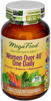 Women Over 40 One Daily, 90 Tablets by MegaFood, 維生素，女性多種維生素，女性 HK 香港