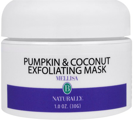Pumpkin & Coconut Exfoliating Mask, 1 oz (30 ml) by Mellisa B. Naturally, 美容，面部護理，面部去角質 HK 香港