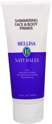 Shimmering Face & Body Primer, 3 fl oz (88 ml) by Mellisa B. Naturally, 洗澡，美容，化妝，面部底漆 HK 香港