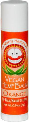 Vegan Hemp Balm, Lip Balm, Orange, 0.14 oz (4 g) by Merry Hempsters, 洗澡，美容，唇部護理，唇膏 HK 香港
