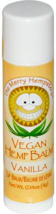 Vegan Hemp Balm, Lip Balm, Vanilla 0.14 oz (4 g) by Merry Hempsters, 洗澡，美容，唇部護理，唇膏 HK 香港