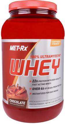 100% Ultramyosyn Whey, Chocolate, 32 oz (907 g) by MET-Rx, 補充劑，蛋白質 HK 香港