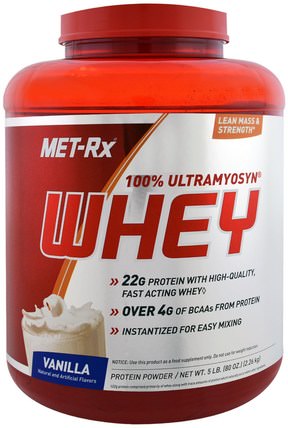 100% Ultramyosyn Whey, Vanilla, 80 oz (2.26 kg) by MET-Rx, 運動，肌肉，蛋白質，運動蛋白質 HK 香港