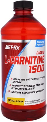 Liquid L-Carnitine 1500, Natural Lemon Flavor, 16 fl oz (473 ml) by MET-Rx, 補充劑，氨基酸，左旋肉鹼，左旋肉鹼液，運動，肌肉 HK 香港