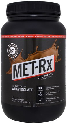 Ultramyosyn Whey Isolate, Chocolate, 32 oz (907 g) by MET-Rx, 運動，補品，乳清蛋白 HK 香港