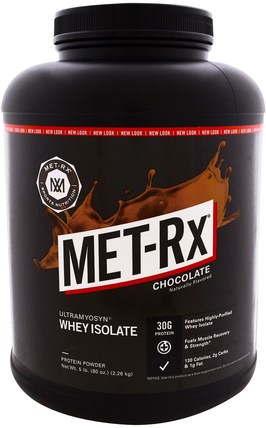 Ultramyosyn Whey Isolate, Chocolate, 80 oz (2.26 kg) by MET-Rx, 運動，補品，乳清蛋白 HK 香港