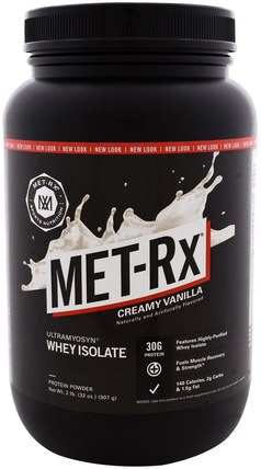 Ultramyosyn Whey Isolate, Creamy Vanilla, 32 oz (907 g) by MET-Rx, 運動，補品，乳清蛋白 HK 香港