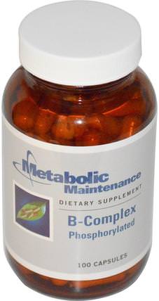 B-Complex, Phosphorylated, 100 Capsules by Metabolic Maintenance, 維生素，維生素b複合物 HK 香港