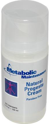 Natural Progeste Cream, 3.5 fl oz (100 ml) by Metabolic Maintenance, 健康，女性，黃體酮霜產品 HK 香港