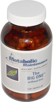 The Big One without Iron, 100 Capsules by Metabolic Maintenance, 補品，礦物質 HK 香港