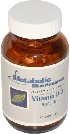 Vitamin D-3, 5.000 IU, 90 Capsules by Metabolic Maintenance, 維生素，維生素D3 HK 香港