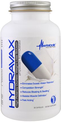 Hydravax, High Potency Diuretic Weight Loss Solution, 30 Capsules by Metabolic Nutrition, 健康，飲食 HK 香港
