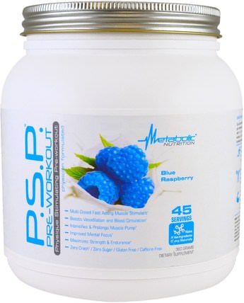 P.S.P. Pre-Workout, Blue Raspberry, 360 g by Metabolic Nutrition, 運動，鍛煉 HK 香港