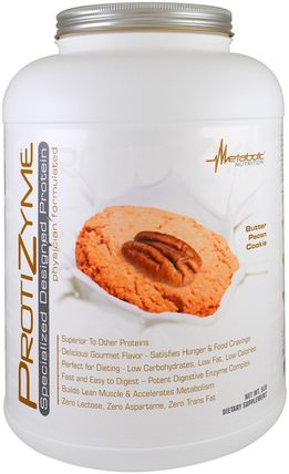 ProtiZyme, Specialized Designed Protein, Butter Pecan Cookie, 5 lbs by Metabolic Nutrition, 運動，補品，乳清蛋白 HK 香港
