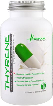 Thyrene, Metabolic Damage Weight Loss Solution, 30 Capsules by Metabolic Nutrition, 健康，飲食 HK 香港