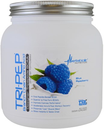 Tri-Pep, Branch Chain Amino Acid, Blue Raspberry, 400 g by Metabolic Nutrition, 運動，補品，bcaa（支鏈氨基酸） HK 香港