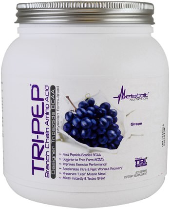 Tri-Pep, Branch Chain Amino Acid, Grape, 400 g by Metabolic Nutrition, 運動，補品，bcaa（支鏈氨基酸） HK 香港