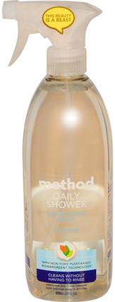 Daily Shower, Natural Shower Cleaner, Ylang Ylang, 28 fl oz (828 ml) by Method, 家庭，家用清潔工，浴室清潔劑 HK 香港