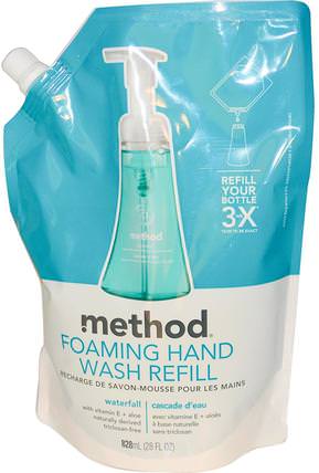 Foaming Hand Wash Refill, Waterfall, 28 fl oz (828 ml) by Method, 洗澡，美容，肥皂，方法補充 HK 香港