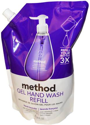 Gel Hand Wash Refill, French Lavender, 34 fl oz (1 L) by Method, 洗澡，美容，肥皂，方法補充 HK 香港