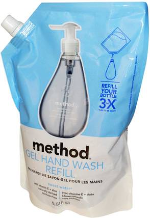 Gel Hand Wash Refill, Sweet Water, 34 fl oz (1 L) by Method, 洗澡，美容，肥皂，方法補充 HK 香港