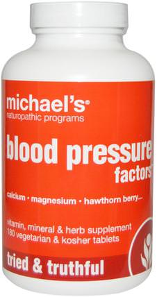 Blood Pressure Factors, 180 Veggie Tabs by Michaels Naturopathic, 健康，血壓 HK 香港