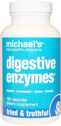 Digestive Enzymes, 180 Capsules by Michaels Naturopathic, 補充劑，消化酶 HK 香港