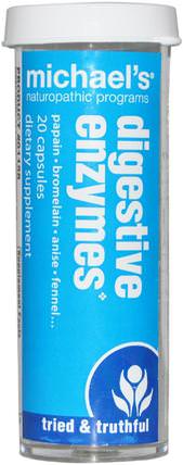 Digestive Enzymes, 20 Capsules by Michaels Naturopathic, 補充劑，消化酶 HK 香港