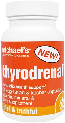 Thyrodrenal, 60 Veggie & Kosher Caps by Michaels Naturopathic, 維生素，多種維生素，礦物質 HK 香港