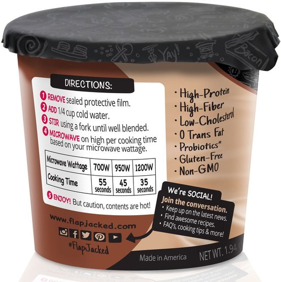 強大的鬆餅 - FlapJacked, Mighty Muffin with Probiotics, Double Chocolate, 1.94 oz (55 g)