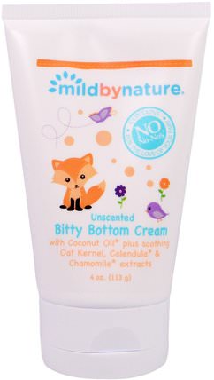 Bitty Bottom Cream, Unscented, 4 oz (113 g) by Mild By Nature, 兒童健康，尿布，尿布霜 HK 香港