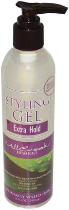 Styling Gel, Extra Body, 8 fl oz (240 ml) by Mill Creek, 洗澡，美容，髮型定型凝膠 HK 香港