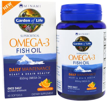 Supercritical, Omega-3 Fish Oil, 850 mg, Orange Flavor, 60 Softgels by Minami Nutrition, 補充劑，efa omega 3 6 9（epa dha），魚油，魚油軟膠囊 HK 香港