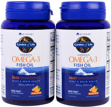 Supercritical, Omega-3 Fish Oil, 850 mg, Orange Flavor, 120 Softgels Each by Minami Nutrition, 補充劑，efa omega 3 6 9（epa dha），dha，epa HK 香港
