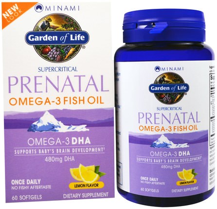 Supercritical Prenatal, Omega-3 Fish Oil, Lemon Flavor, 60 Softgels by Minami Nutrition, 補充劑，efa omega 3 6 9（epa dha） HK 香港
