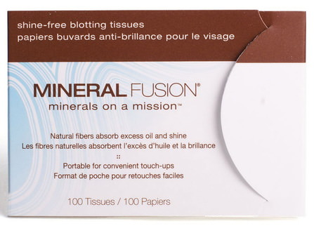 Mineral Fusion, Shine-free, Blotting Tissues, 100 Tissues by Mineral Fusion, 美容，面部護理，面部濕巾 HK 香港