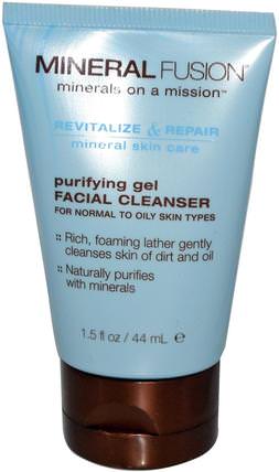 Purifying Gel Facial Cleanser, 1.5 fl oz (44 ml) by Mineral Fusion, 美容，面部護理，皮膚類型正常至乾性皮膚類型組合至油性皮膚 HK 香港