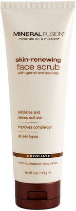Skin-Renewing Face Scrub, 4 oz (113 g) by Mineral Fusion, 美容，面部護理，皮膚，面部去角質 HK 香港