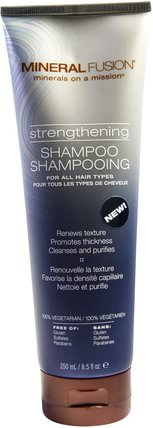 Strengthening Shampoo, For All Hair Types, 8.5 fl oz (250 ml) by Mineral Fusion, 洗澡，美容，頭髮，頭皮，洗髮水，護髮素 HK 香港