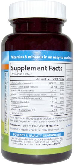 健康 - Carlson Labs, Mini-Multi, Vitamins & Minerals, Iron-Free, 180 Tablets