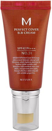 M Perfect Cover BB Cream, No. 31 Golden Beige, 50 ml by Missha, 洗澡，美容，化妝，液體化妝 HK 香港