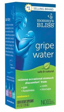 Gripe Water, 4 fl oz (120 ml) by Mommys Bliss, 兒童健康，抱怨水絞痛，寶寶出牙 HK 香港