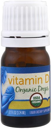 Vitamin D, Organic Drops, Newborn +, 0.11 fl oz (3.24 ml) by Mommys Bliss, 維生素，維生素D3 HK 香港