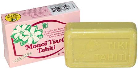 Coconut Oil Soap, Ylang Ylang Scented, 4.55 oz (130 g) by Monoi Tiare Tahiti, 沐浴，美容，肥皂，香薰精油，依蘭依蘭油 HK 香港
