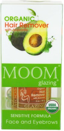 Organic Hair Remover Kit, With Avocado, Face and Eyebrows, 3 oz (85 g) by Moom, 洗澡，美容，剃須，蠟條脫毛 HK 香港