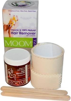 Organic Hair Remover Kit, With Lavender, Spa, 6 oz (170 g) by Moom, 洗澡，美容，剃須，蠟條脫毛 HK 香港
